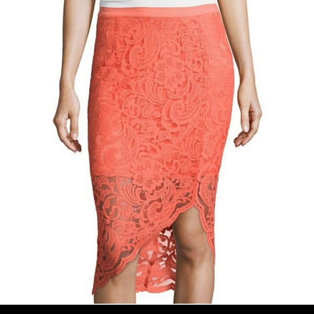 Bisou Bisou Fusion Coral Waterfall Lace Skirt 14